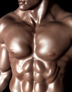 Nackte Männerbrust mit Muskeln